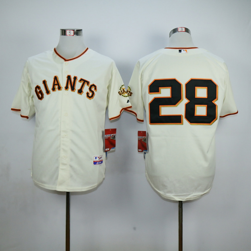 Men San Francisco Giants 28 No name Cream MLB Jerseys1